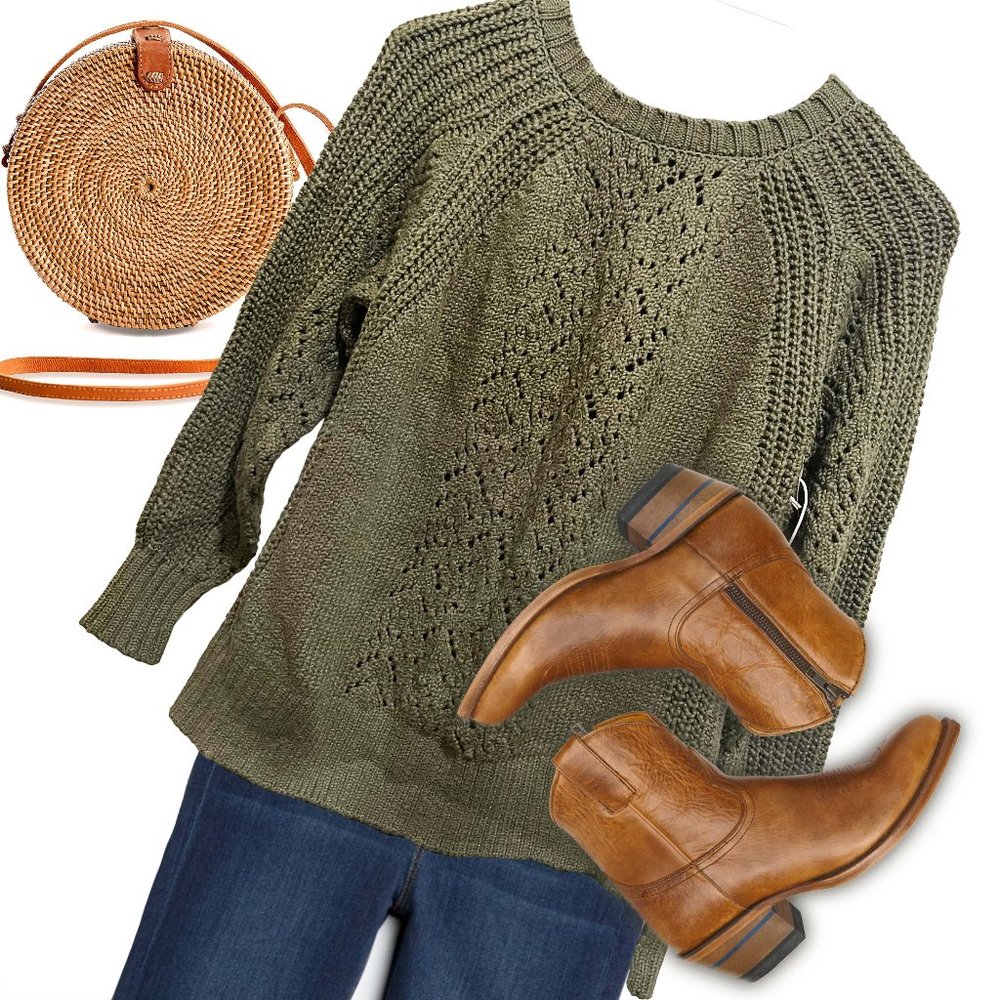 American Rag Hi Lo Mixed Cable Knit Crew Neck Sweater NWT Size Small